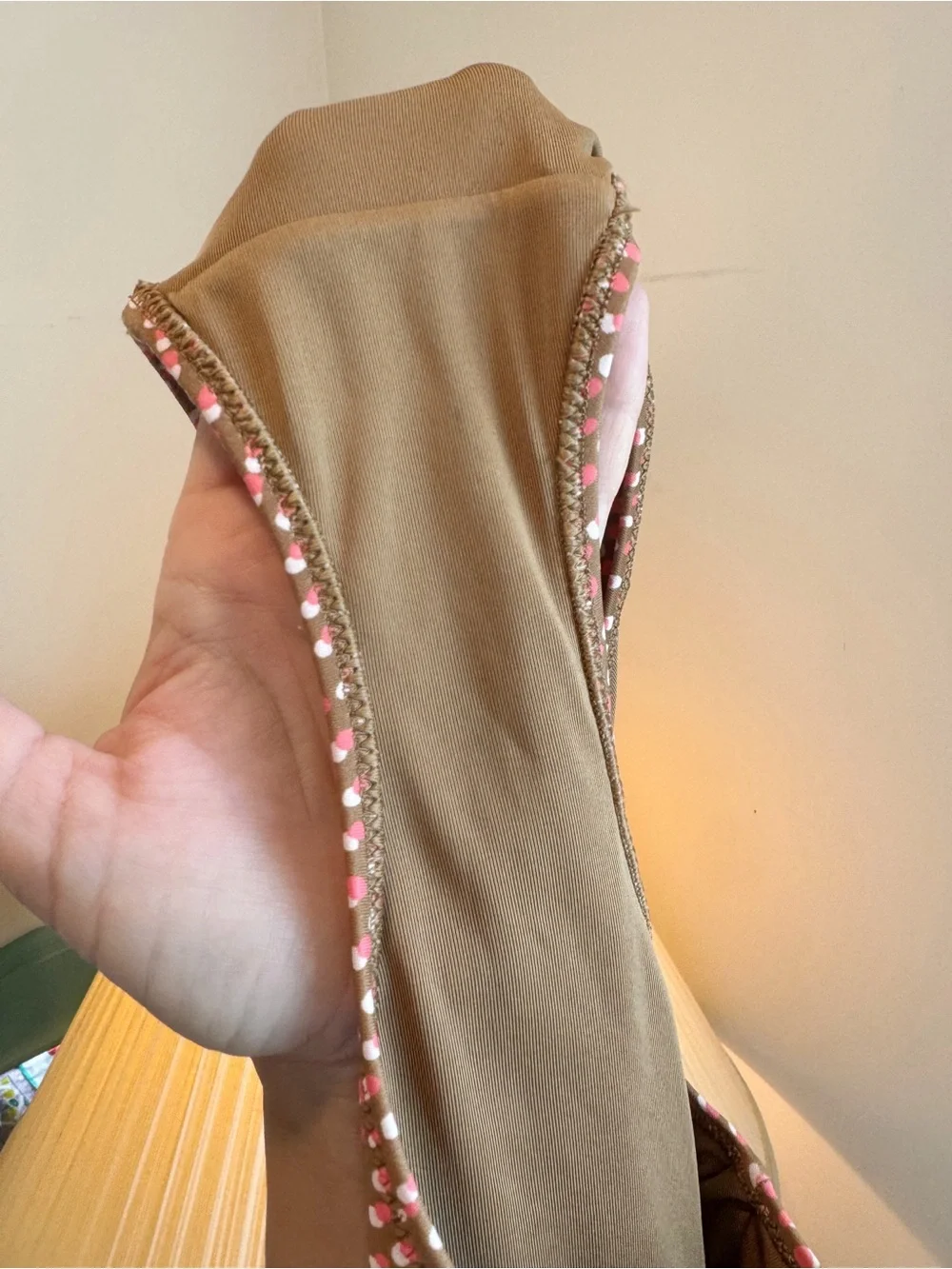 Aerie brown and pink side tie swimsuit